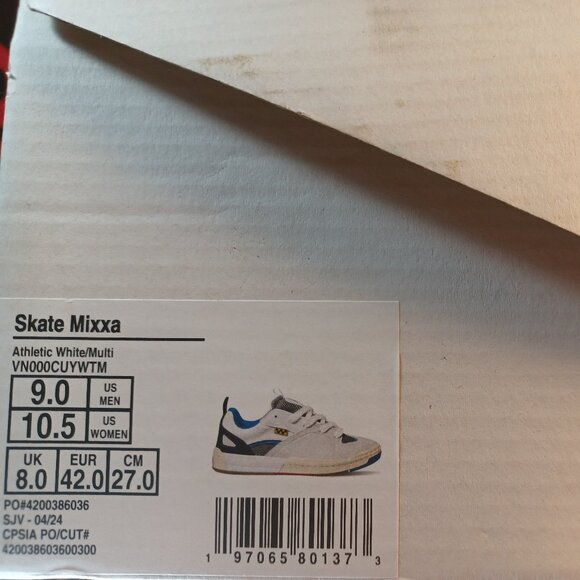 Vans U.S. Men's 9 Skate Mixxa Athletic White Multi VN000CUYWTM - Picture 6 of 12